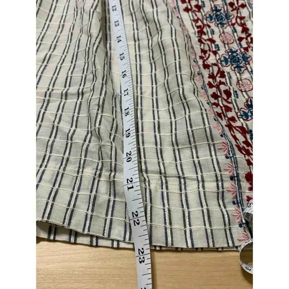 Universal Thread Stripe Embroidered Tassel Tie Strap Tank Top - Picture 6 of 10